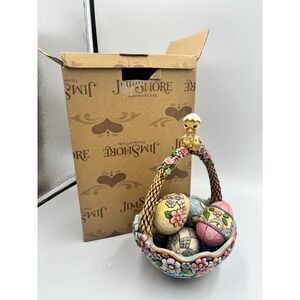 2007 Enesco Jim Shore "Biddie Basket" Easter Basket with Chick Eggs NIB